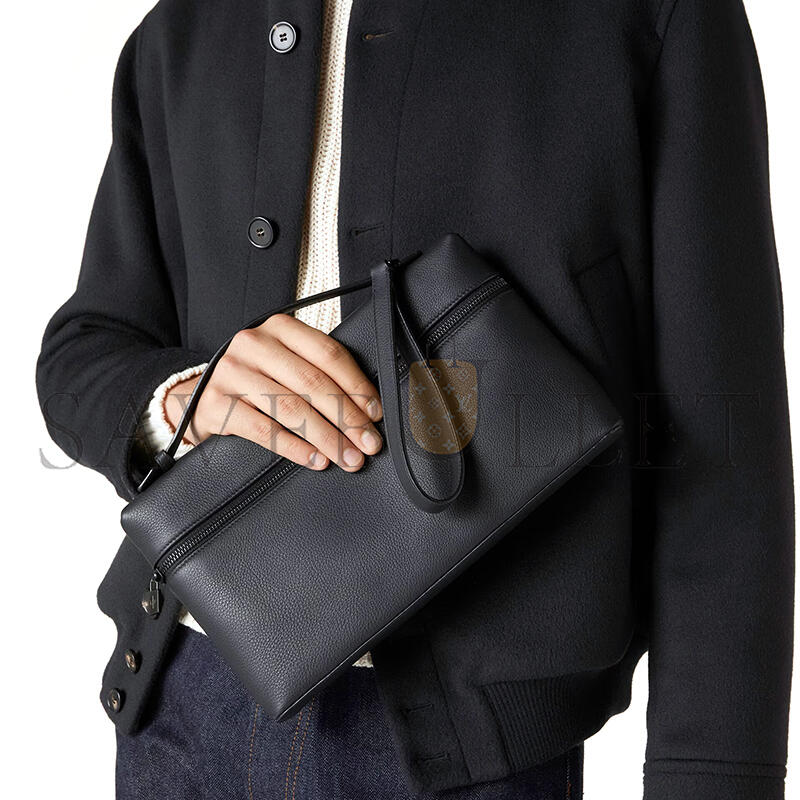 L0r0 P1ana extra pouch l29 grained calfskin fan9085 (29*17*5cm)